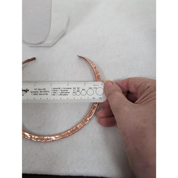 Handmade Copper Cuff Necklaces 3 S,M,L.hammered not oxidized - Picture 3 of 11